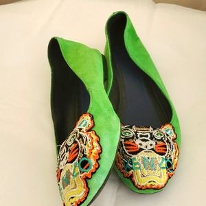 Kenzo Green Suede Flats 37